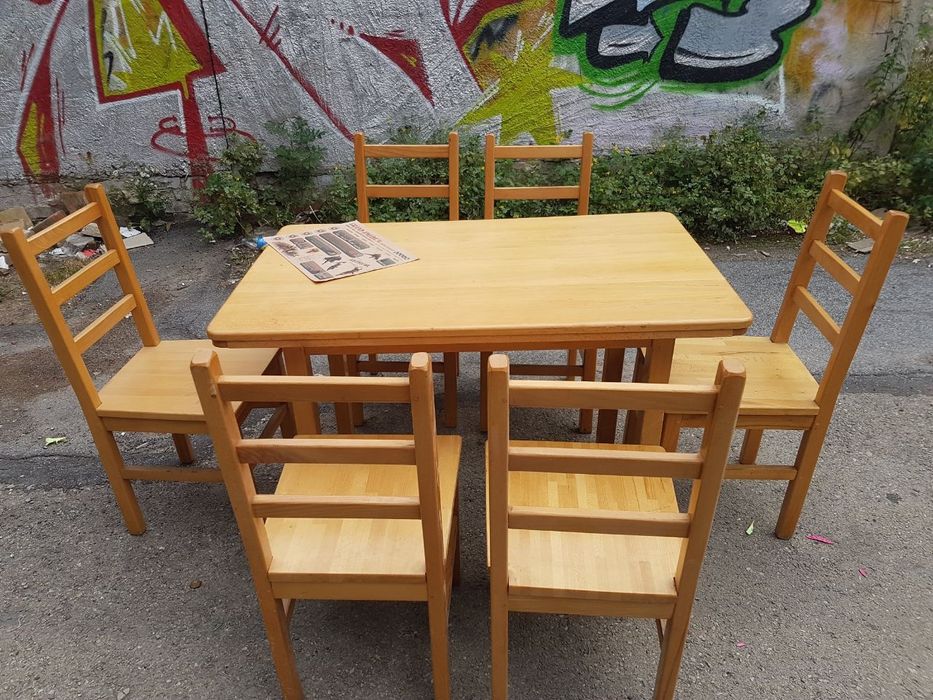 Стіл буковий, 120 см × 75 см