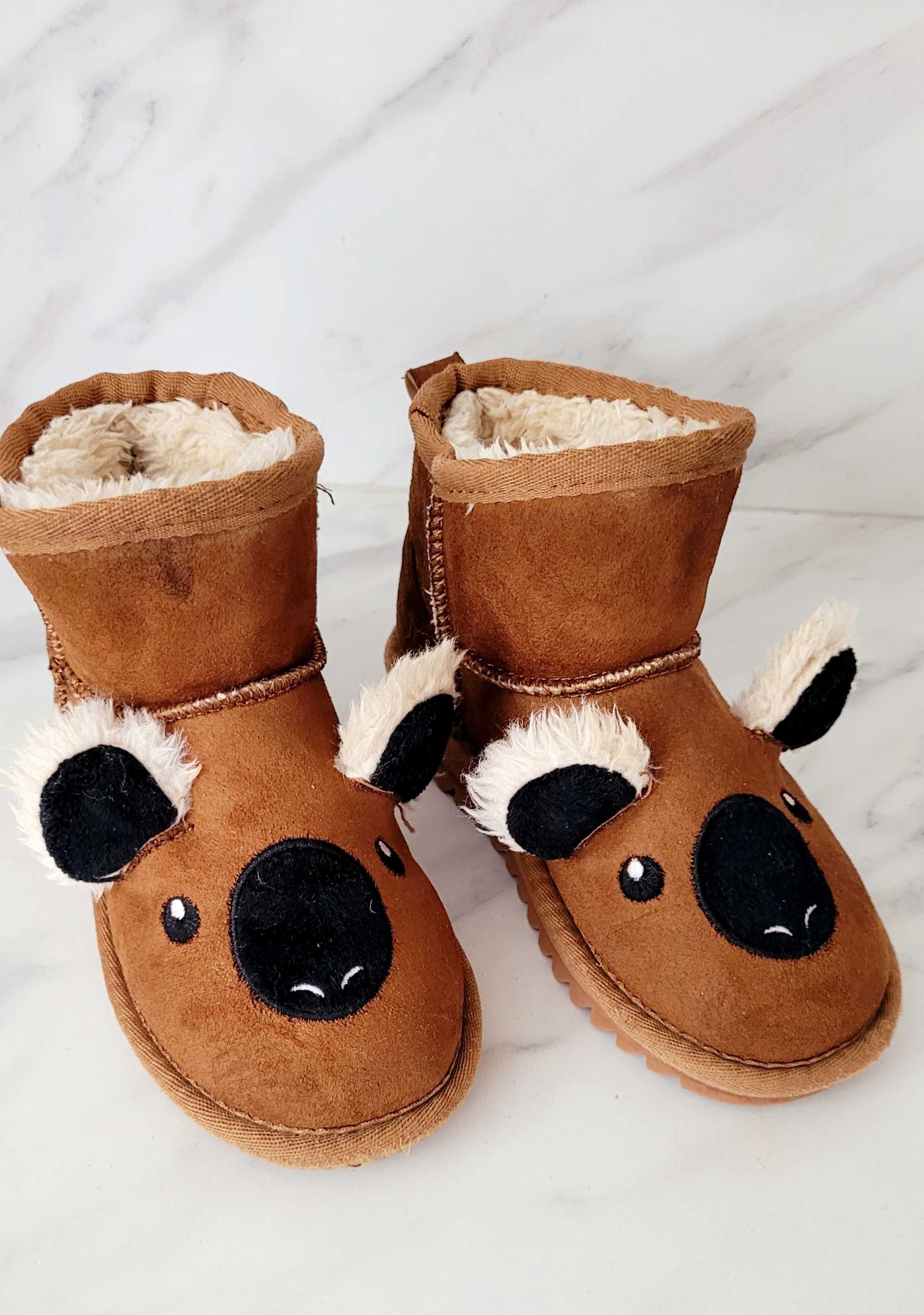 Buty jak emu jesień karmelowe buciki ocieplane koale h&m