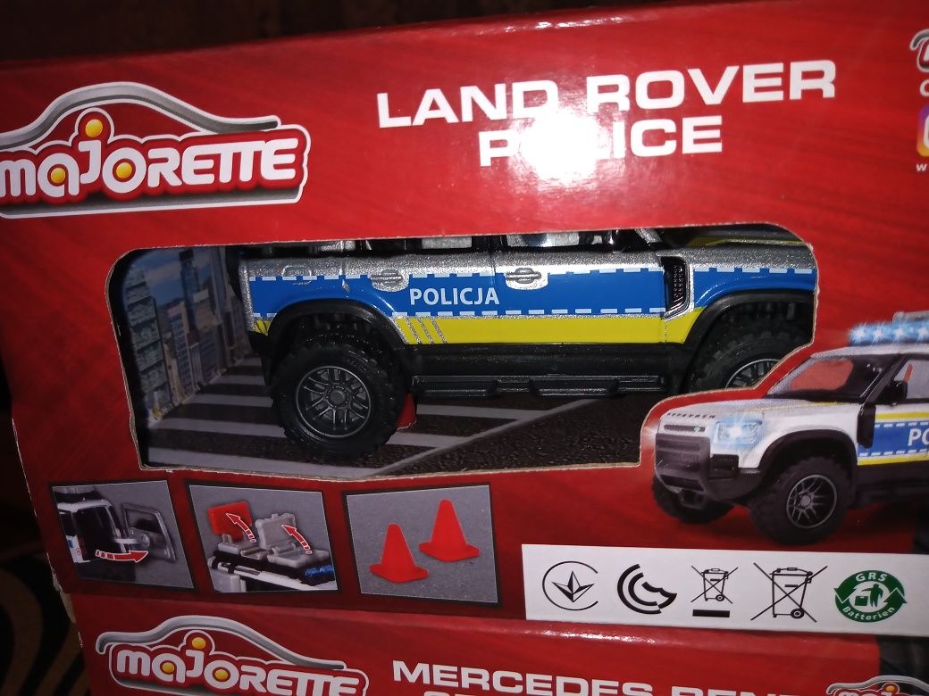 Model Majorette Policja Land Rover z dźwiękiem i światłem Nowy