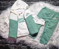 Komplet dres dla dziecka bluza + spodnie + kamizelka zielony 98/104