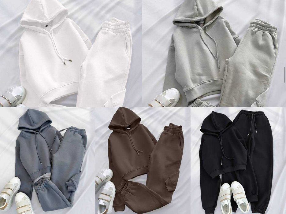 Жіночий теплий зимовий костюм на флісі худі та штани джогери