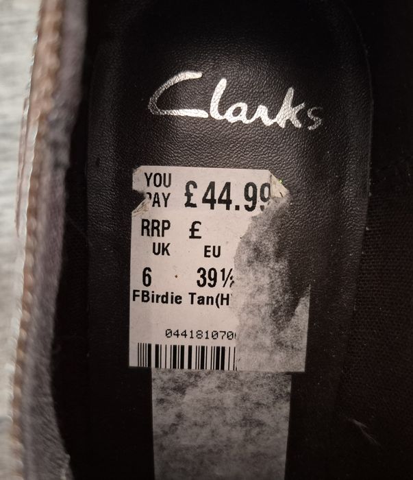 Шкіряні туфлі-оксфорди clarks броги на шнурівці  розмір 39