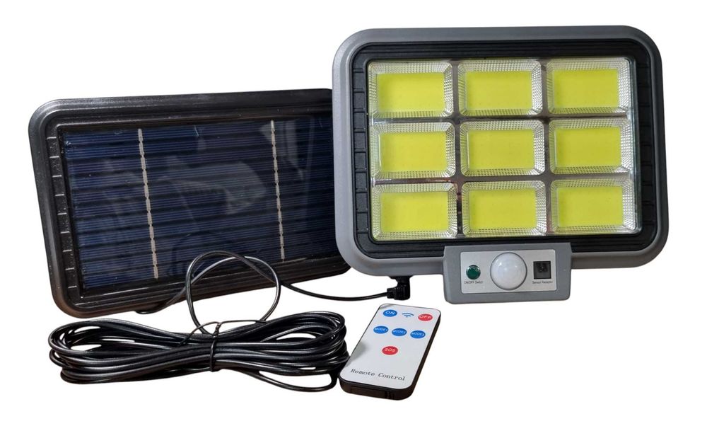 Lampa Solarna LED Techtix z czujnikiem ruchu i zmierzchu + pilot