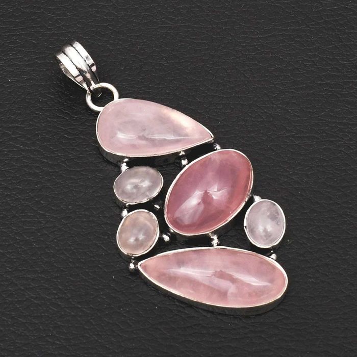 zawieszka, wisior kamień naturalny
Kwarc różowy. Próba 925