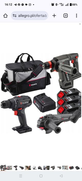 WURTH Zestaw elektronarzędzi M-CUBE ABS-1/ABH-1/AWS Nowy.. PAT-K