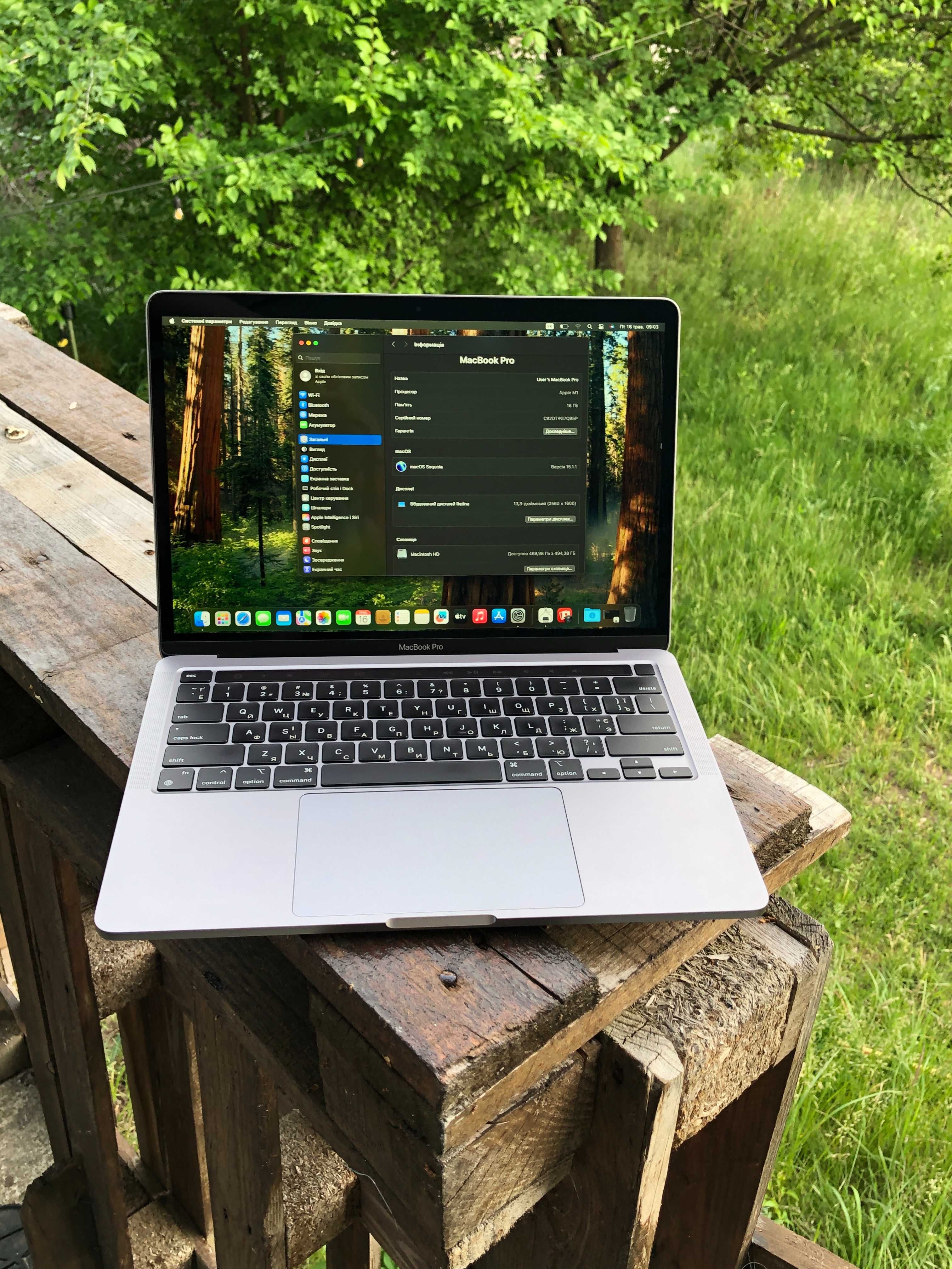 Apple MacBook Pro 13.3" M1 16/512Gb Space Gray (A2338) 2020. Акум 92%