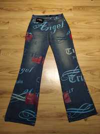 Nowe Damskie Niebieskie Spodnie Jeansowe Dżinsowe Dzwony  Jaded London