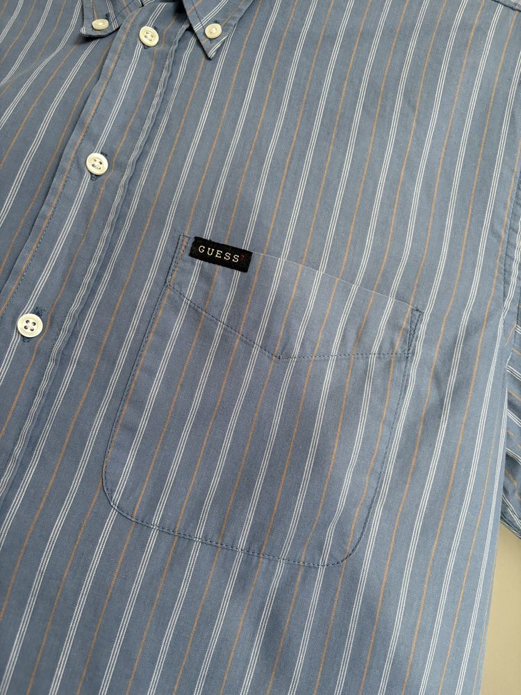 Męska koszula guess vintage w paski L bawełniana bawełna elegancka
