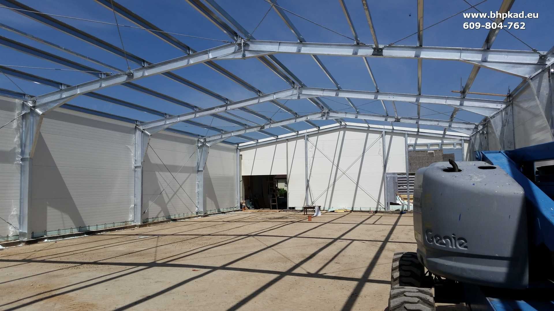 Konstrukcja stalowa. Ocynk. 15x30x4,5m. Producent. BHP KAD. Bartoszyce
