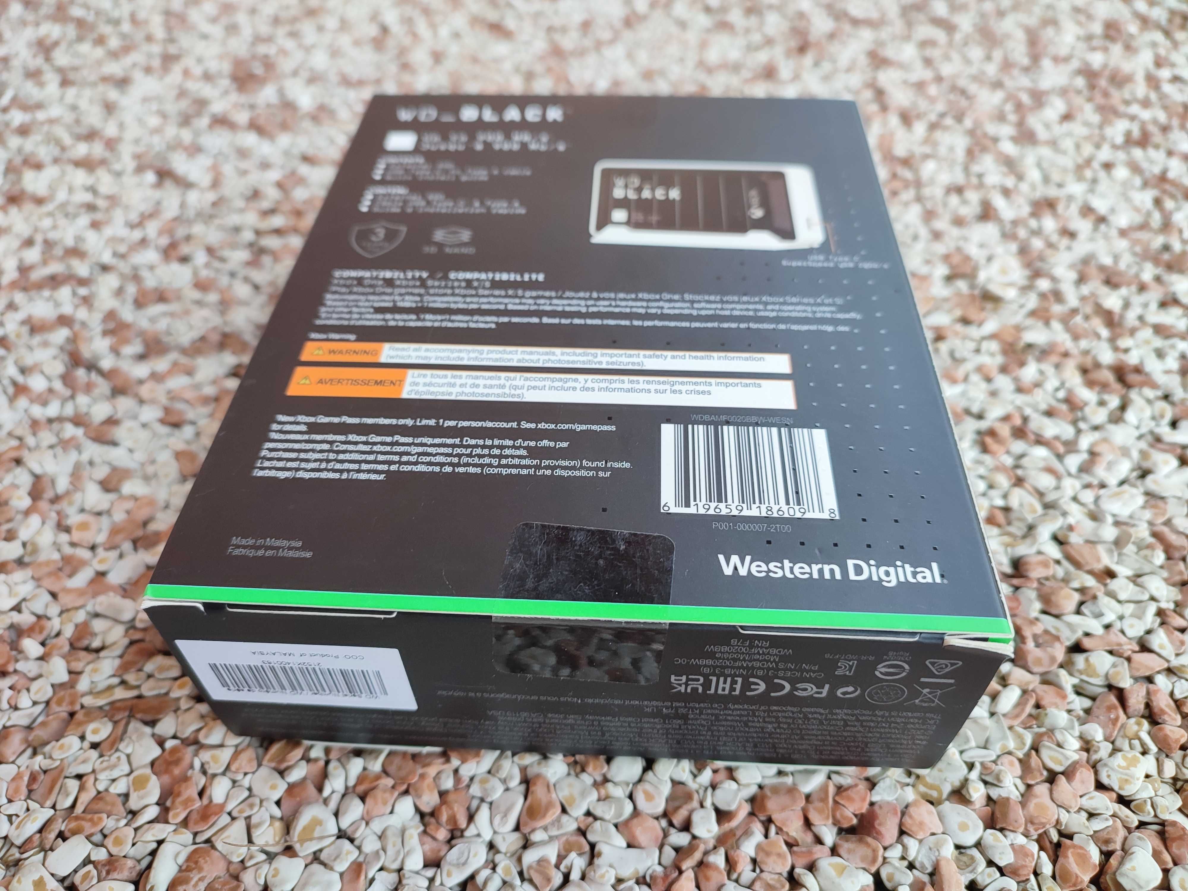 Nowy WD BLACK D30 2TB. Dysk SSD. USB-C 3.2 gen. 2.