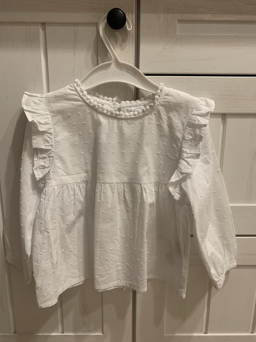 Biała bluzka elegancka koszula Smyk rozm 92 dlugi rękaw