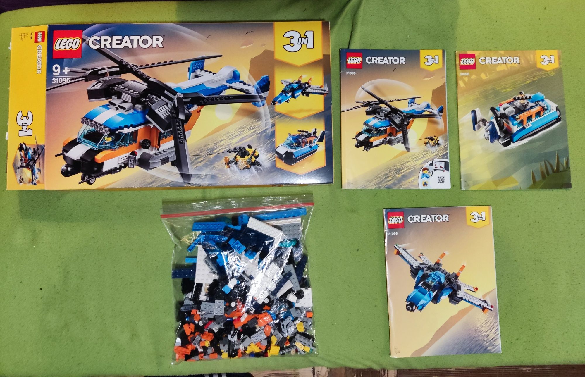 LEGO  Creator 31096 3w1 Śmigłowiec, myśliwiec lub łódka