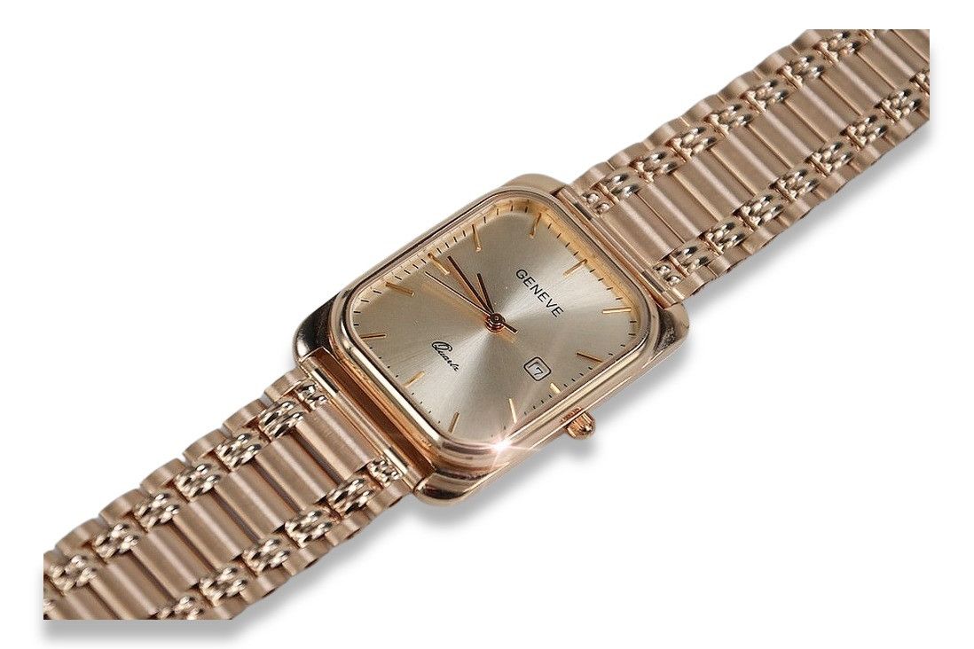 Męski zegarek z czerwonego złota 14k 585 Geneve mw001r&mbw009r Warszaw