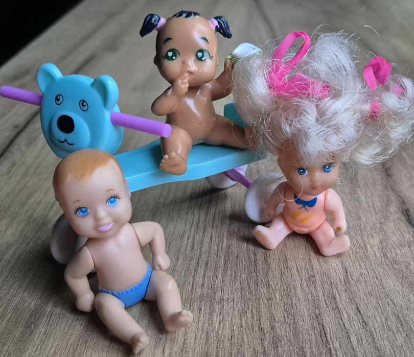 Lalki vintage lata 80/90 laleczki mini bobas rowerek
