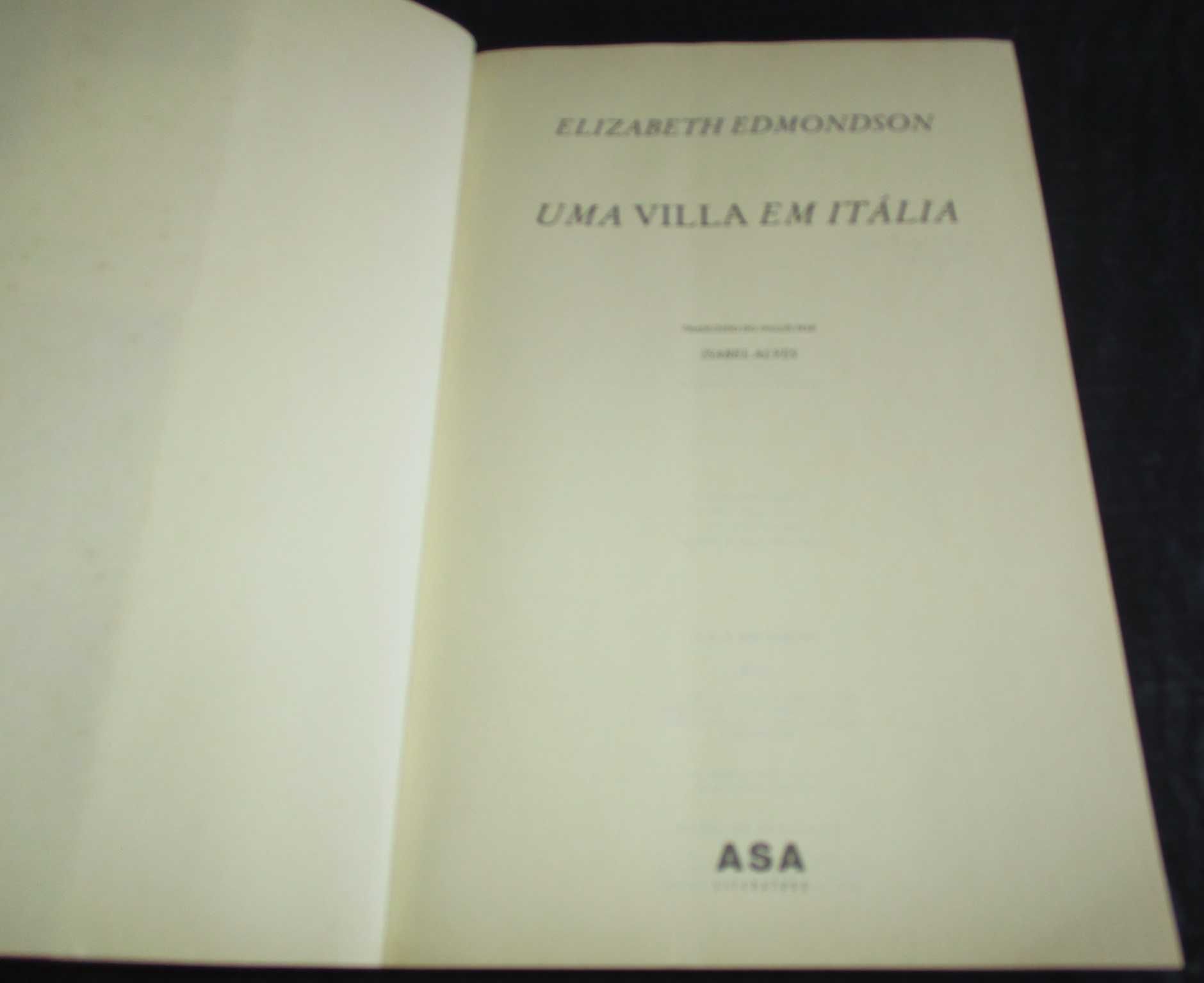 Livro Uma Villa em Itália Elizabeth Edmondson Asa