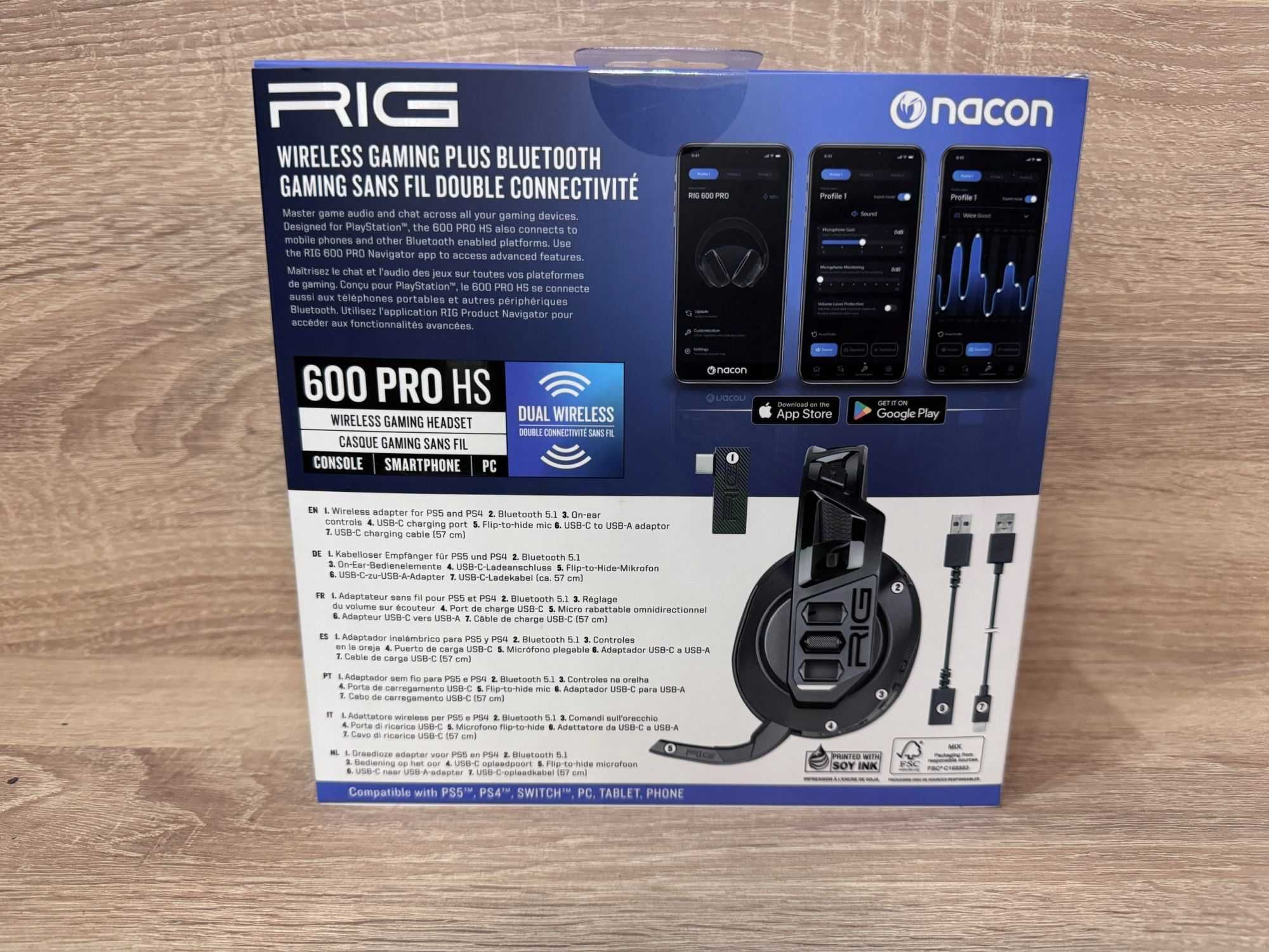 Słuchawki bezprzewodowe nauszne Nacon RIG 600 PRO HS Nowe Okazja