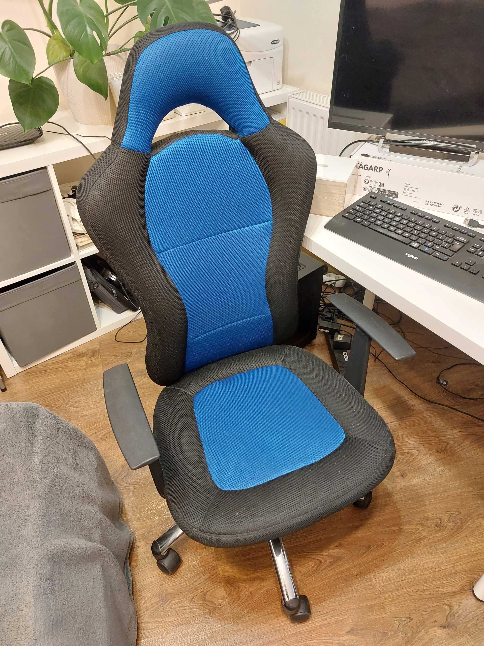 Krzesło Biurowe Snertinge Czarno-Niebieskie