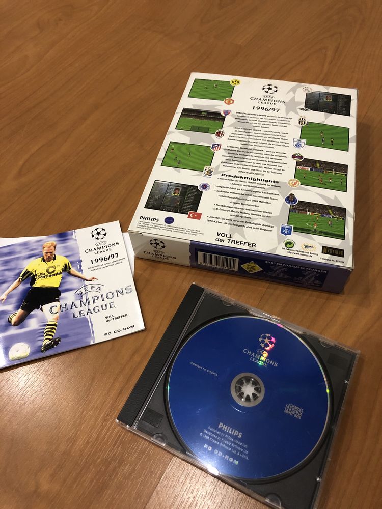 Jogo PC UEFA Champions League 1996/1997 Caixa Grande Cartão Muito Raro