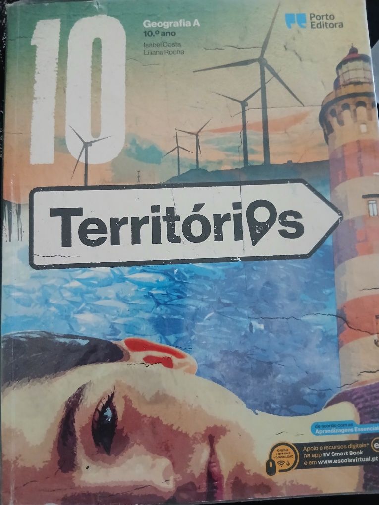 Manual e caderno  de atividades Territórios 10° ano Excelente estado