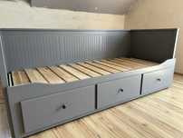 Rama leżanki z 3 szufladami szara HEMNES IKEA
