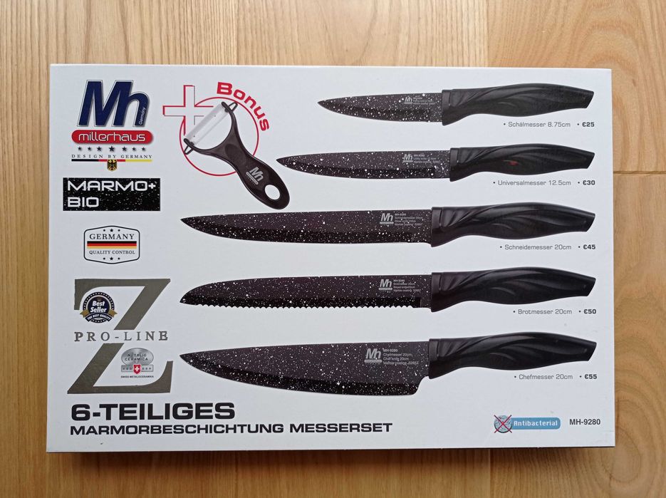Zestaw 5 szt. noży Millerhaus + obieraczka