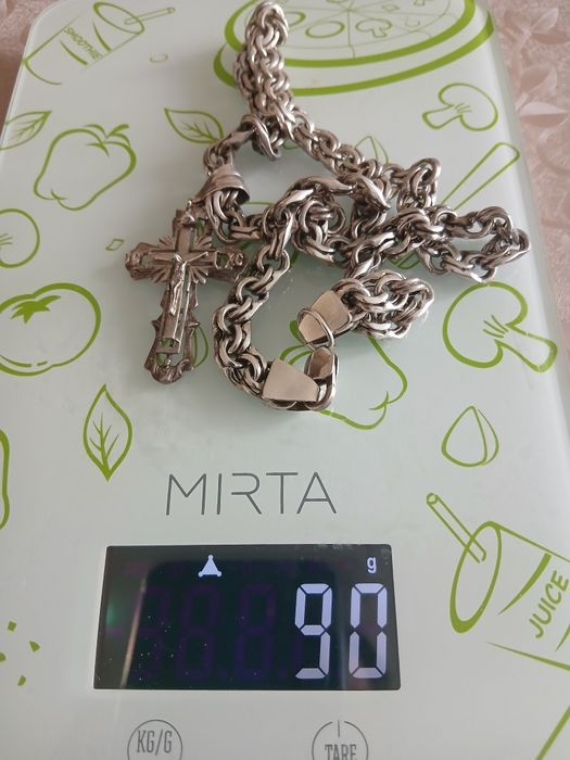 Срібний ланцюг з хрестиком. бісмарк