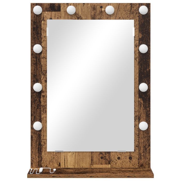 Vidaxl Lustro Toaletki Stare Drewno Drewno Lite 70 X 50 X 18 Cm Lustro