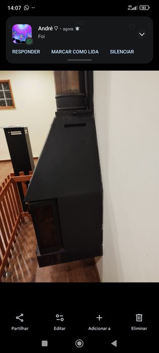 Lareira de parede a lenha