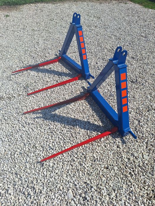 Widły na tył ciągnika do transportu bel, balotów, na TUZ zęby kute