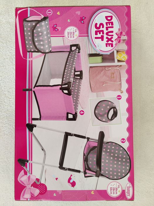 Nowy zestaw dla lalki łóżeczko krzesełko do karmienia