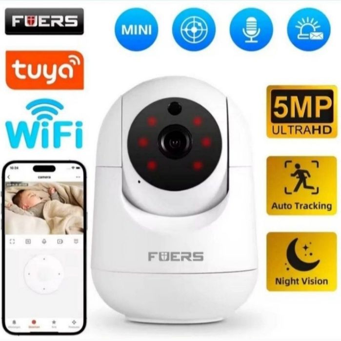 Відеоняня Wifi  камера Tuya 5 mp. Відеонагляд бездротова