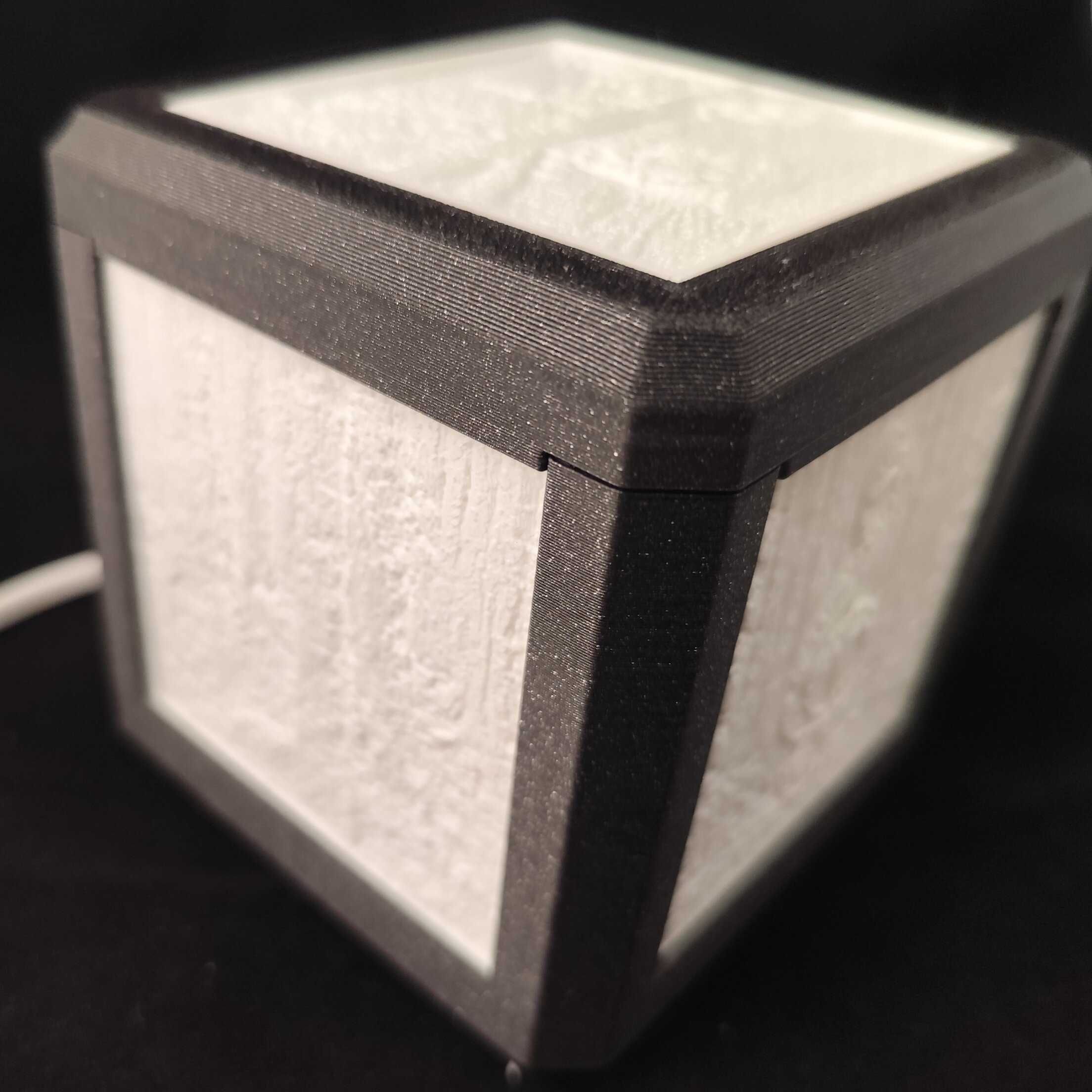 Lâmpada em forma de cubo de litofania - personalizável