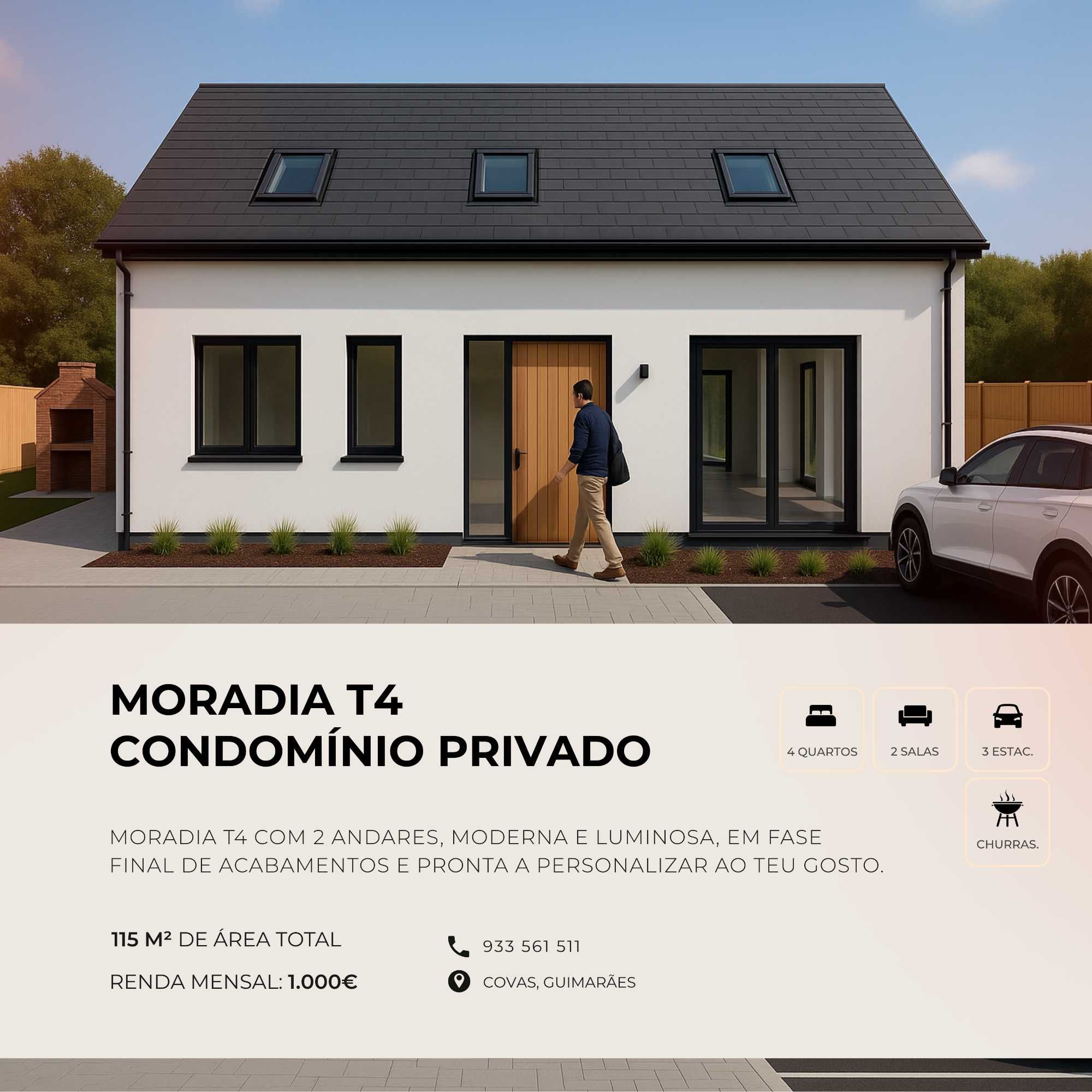 Moradia T4 com 2 andares em condomínio privado