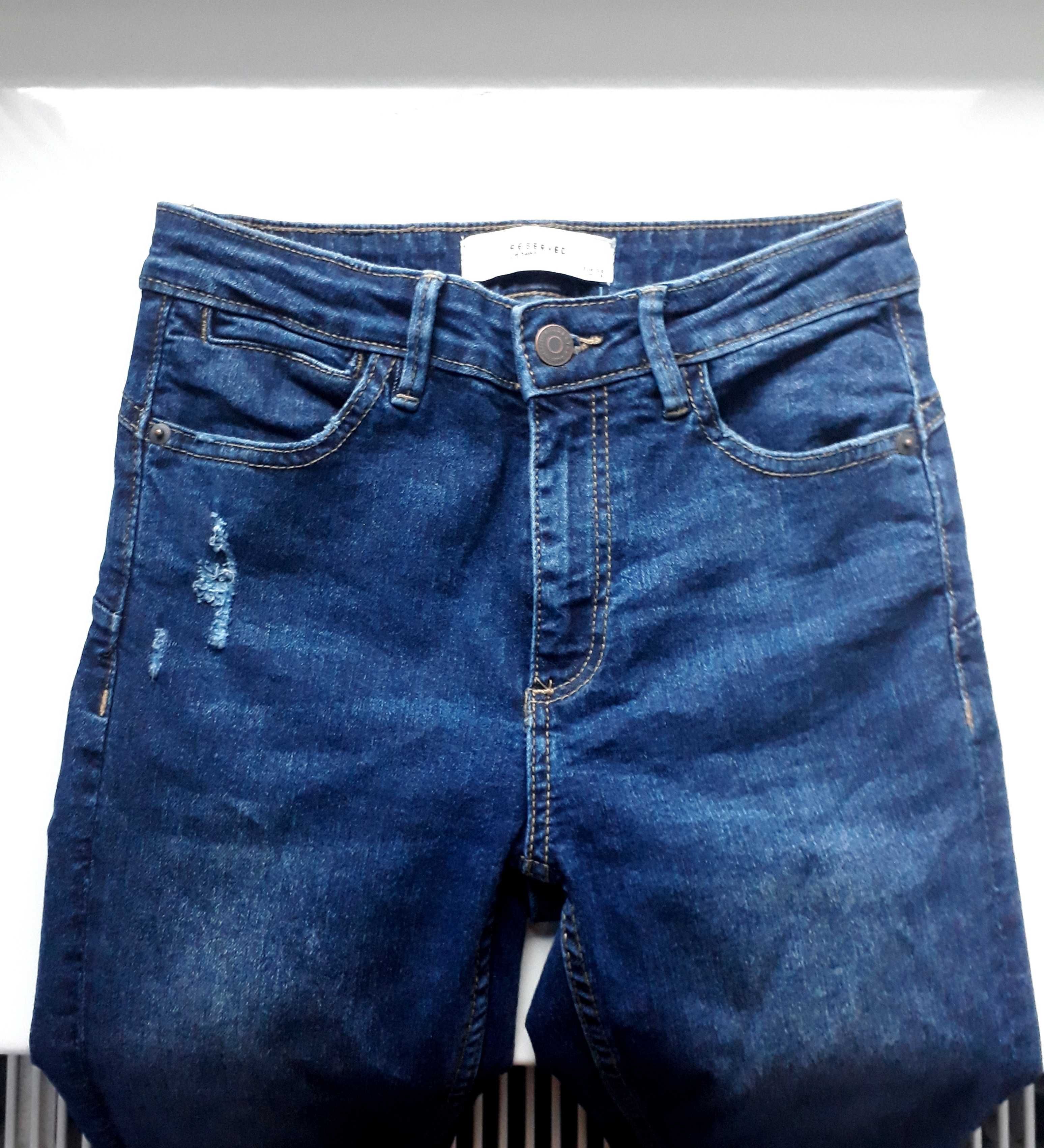 śliczne damskie jeansy reserved fashion denim vintage