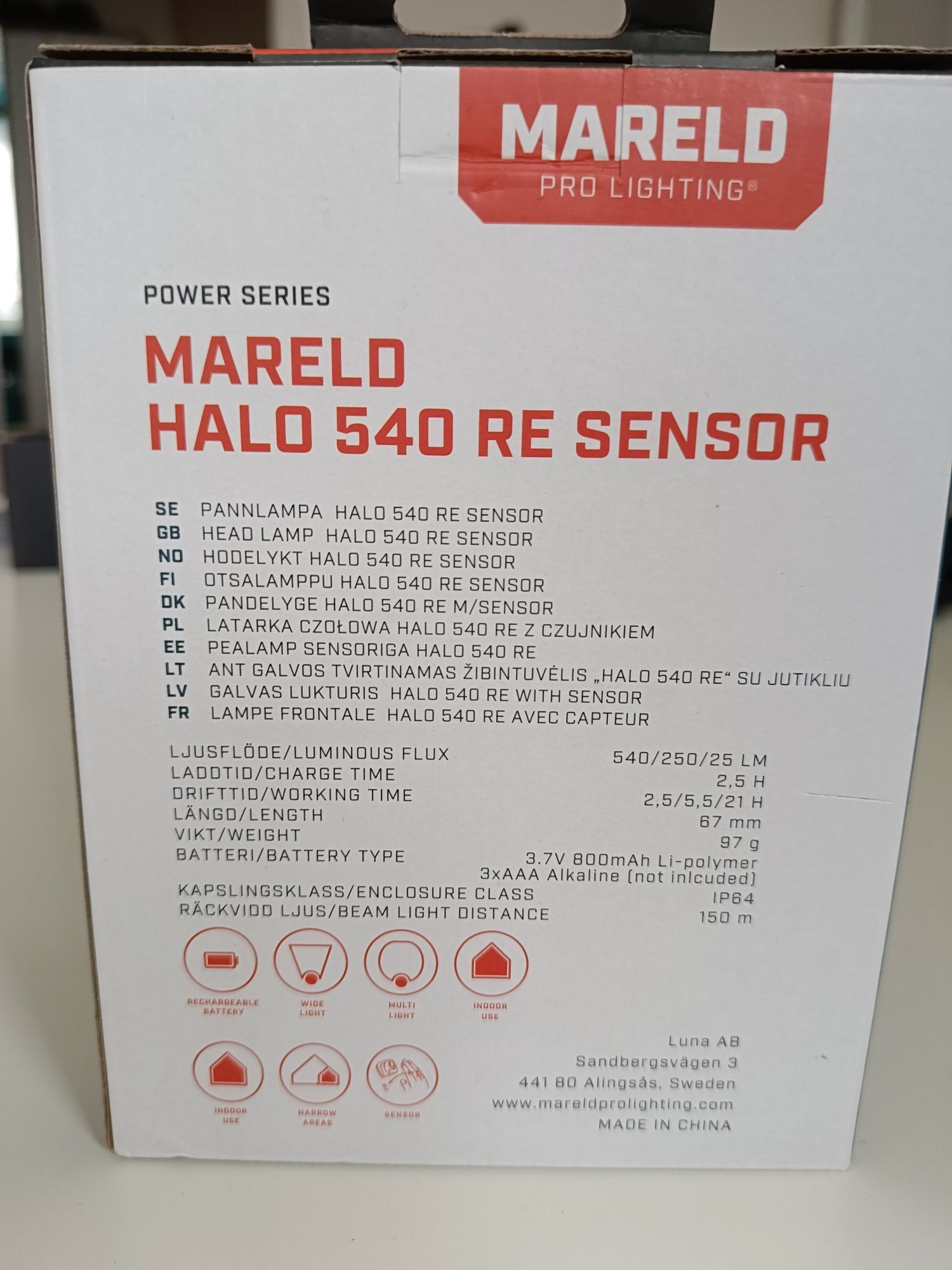 Latarka czołowa HALO 540 RE Mareld