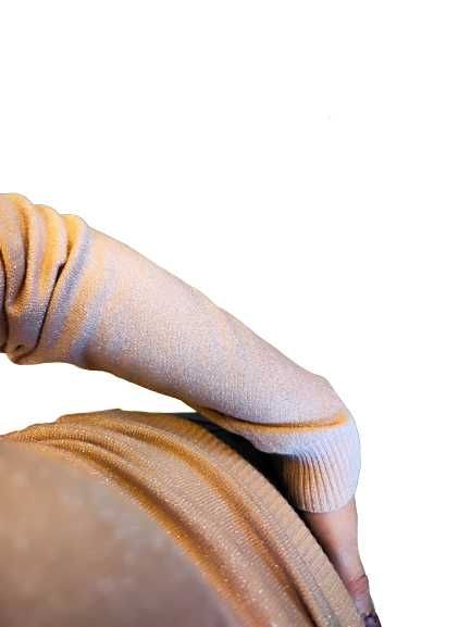 Różowy Sweter Golf Wiskozowy Świecąca Nitka UNI