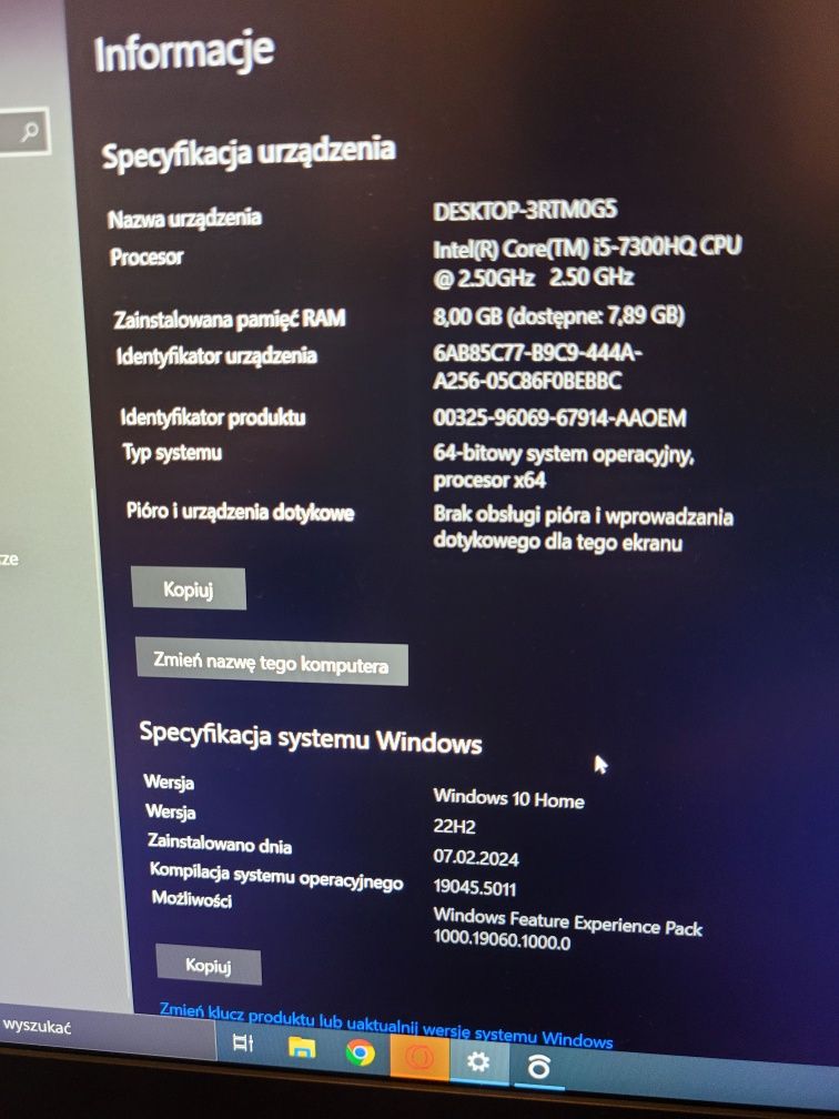Laptop asus strix gamingowy