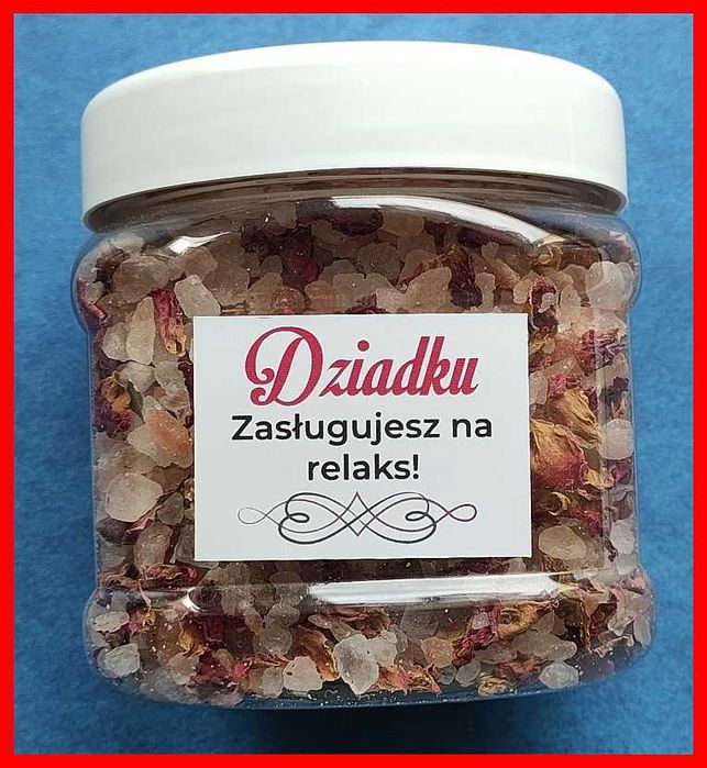Różowa sól himalajska z płatkami róż - gruboziarnista - 400g