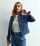 H&M Denim__Kurtka / katana jeansowa ciemnoniebieska__38/40   UK12