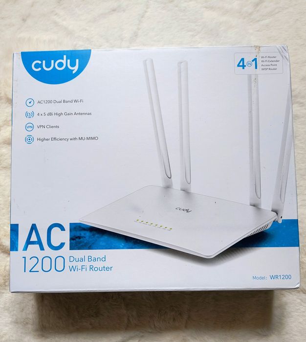 Router sieciowy Cudy Mesh wr1200 Wi-Fi 5 2.4/5 GHz DualBand AC1200 4K