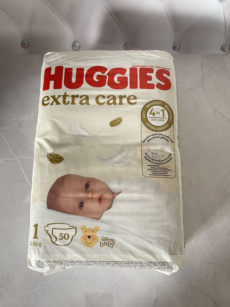 Подгузники Huggies Extra Care размер 1 (2-5 кг), 50 шт