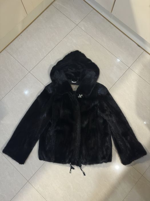 Шуба норковая автоледи короткая с капюшоном