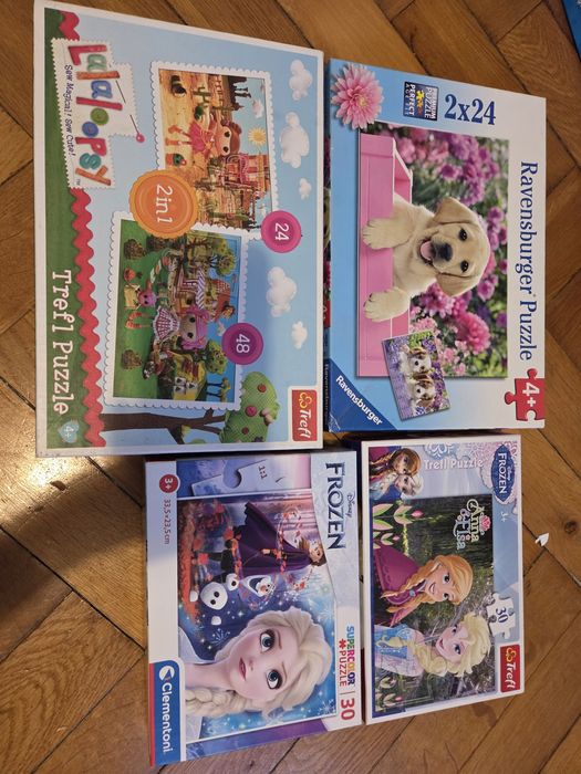 Zestaw puzzli dla dziewczynki. Elsa, Kraina Lodu.
Trefl, Clementoni