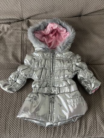 Куртка для дівчинки 12м срібна