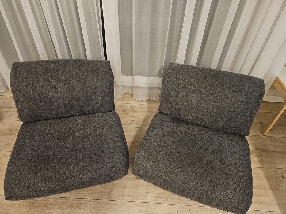 Fotel rozkładany VEGGER szary tkanina (JYSK)