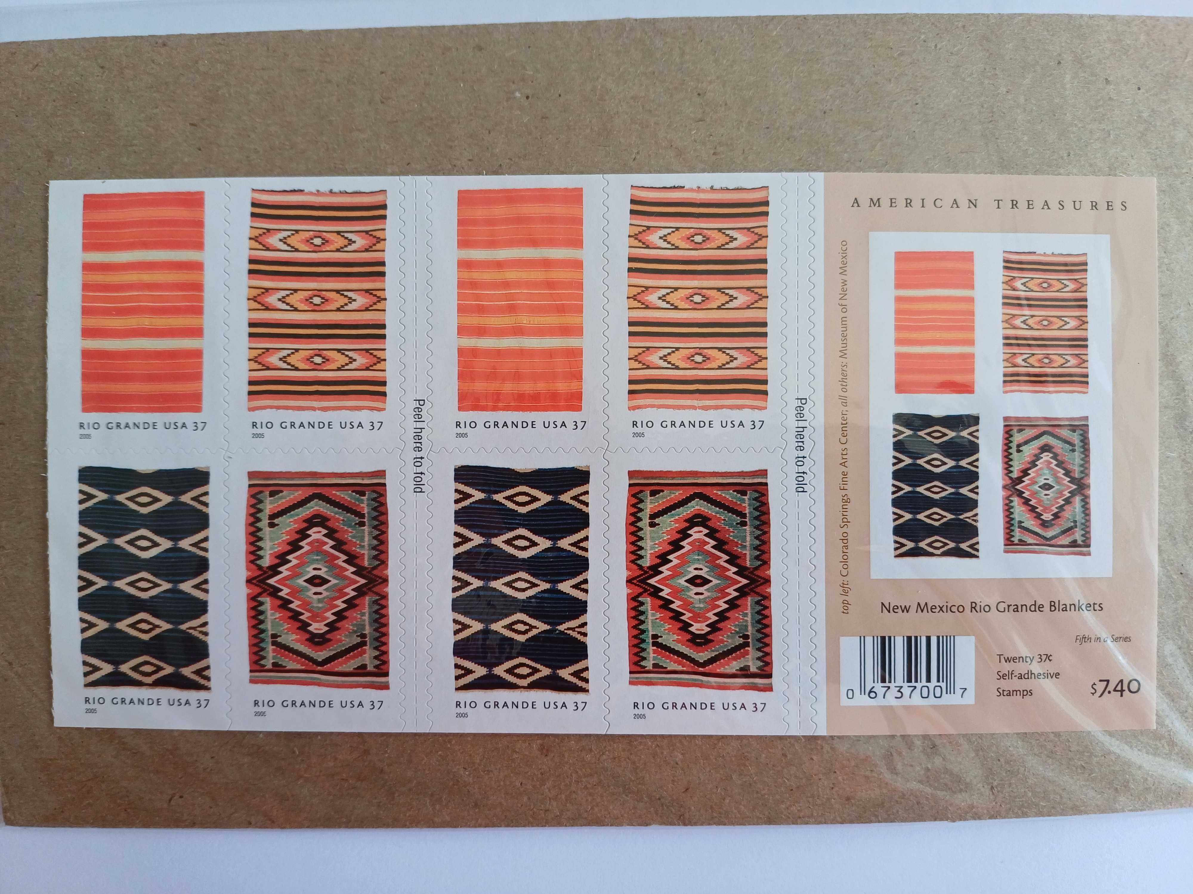 Filatelia - EUA – American Treasures, Rio Grande Blankets, 2005
