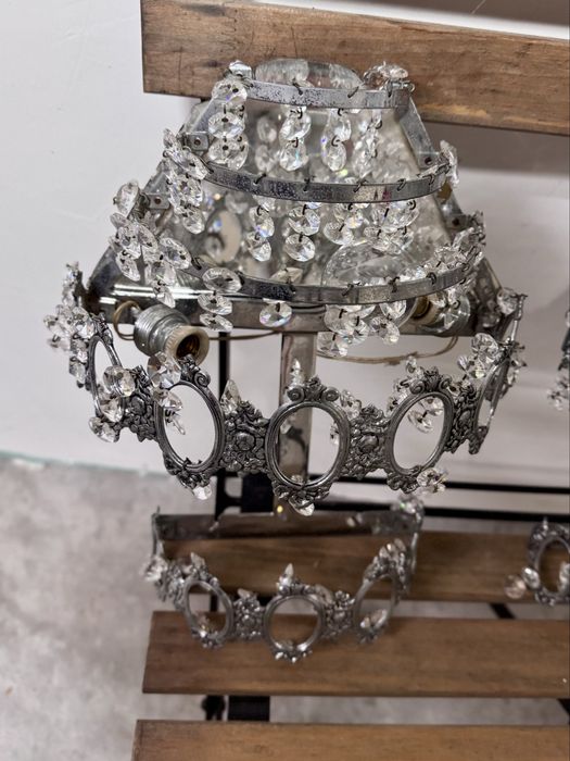 Candeeiros antigos de mesa de cristal