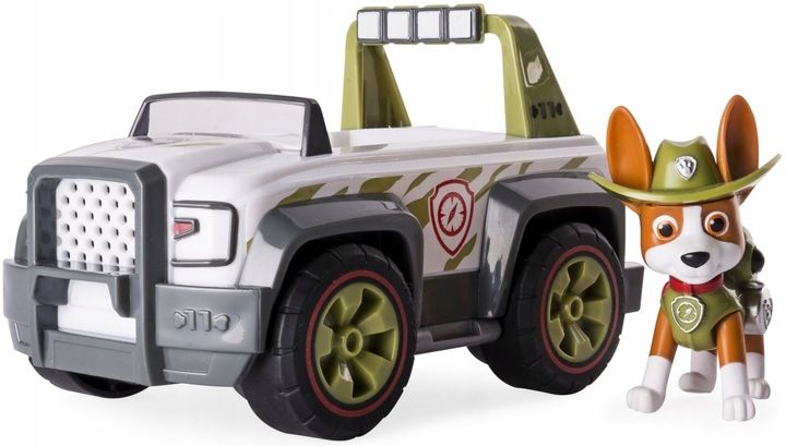 Psi Patrol Tracker Jeep Pojazd + Figurka Ruchoma Jungle Rescue Dżungla