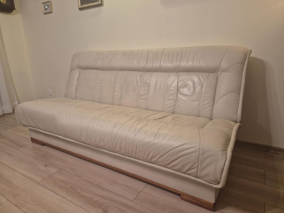 Sofa wersalka kanapa skórzana funkcja spania 200cm Polecam