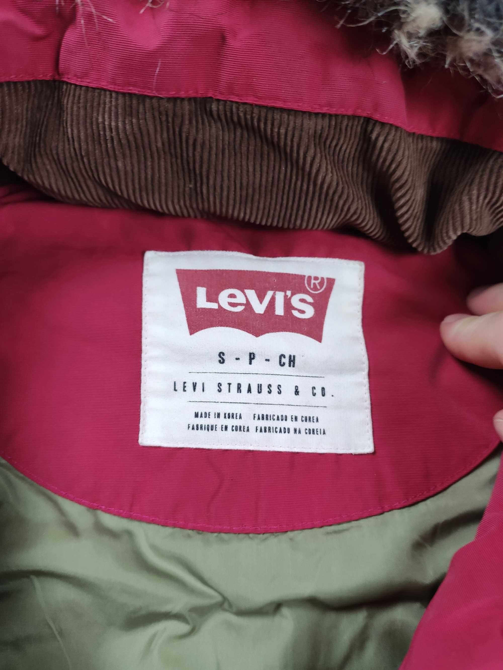 Kurtka zimowa Levis Strauss + kamizelka męska r. S